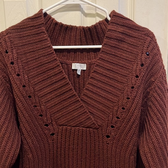 Burgundy Sweater Dress - Picture 2 of 4